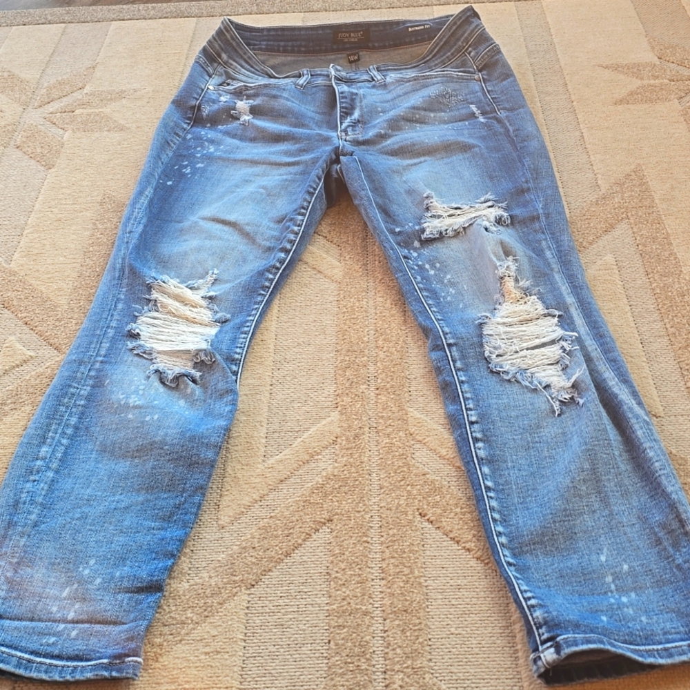 Judy Blue Los Angeles Denim Jeans Boyfriend Fit Stretch Size 14W